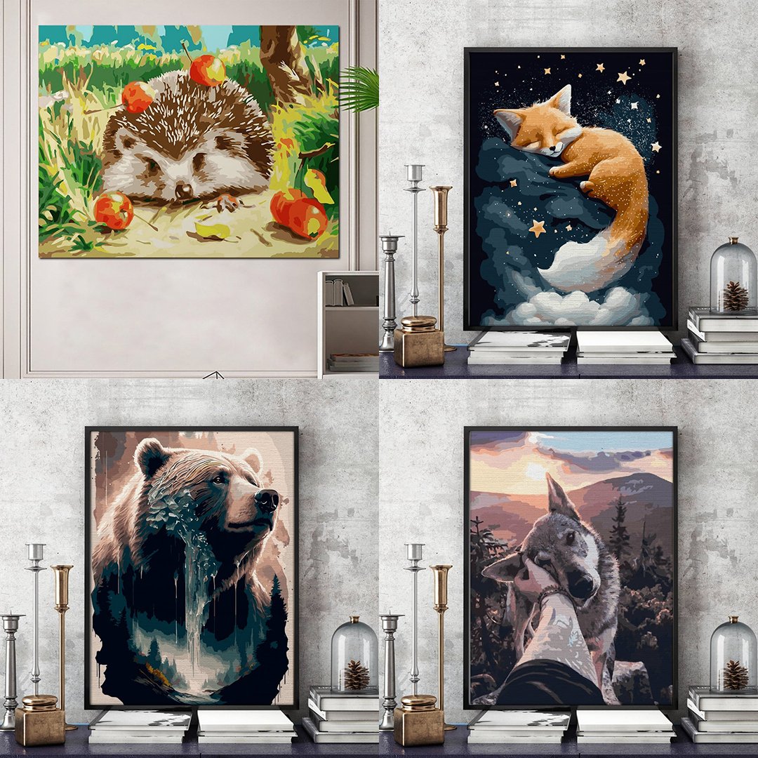 Picturi pe numere cu animale