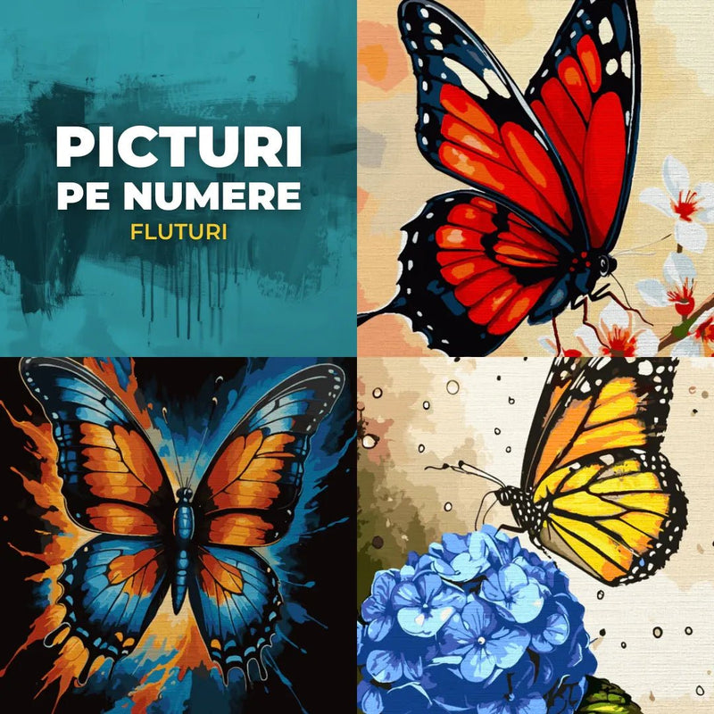 Picturi pe numere cu fluturi