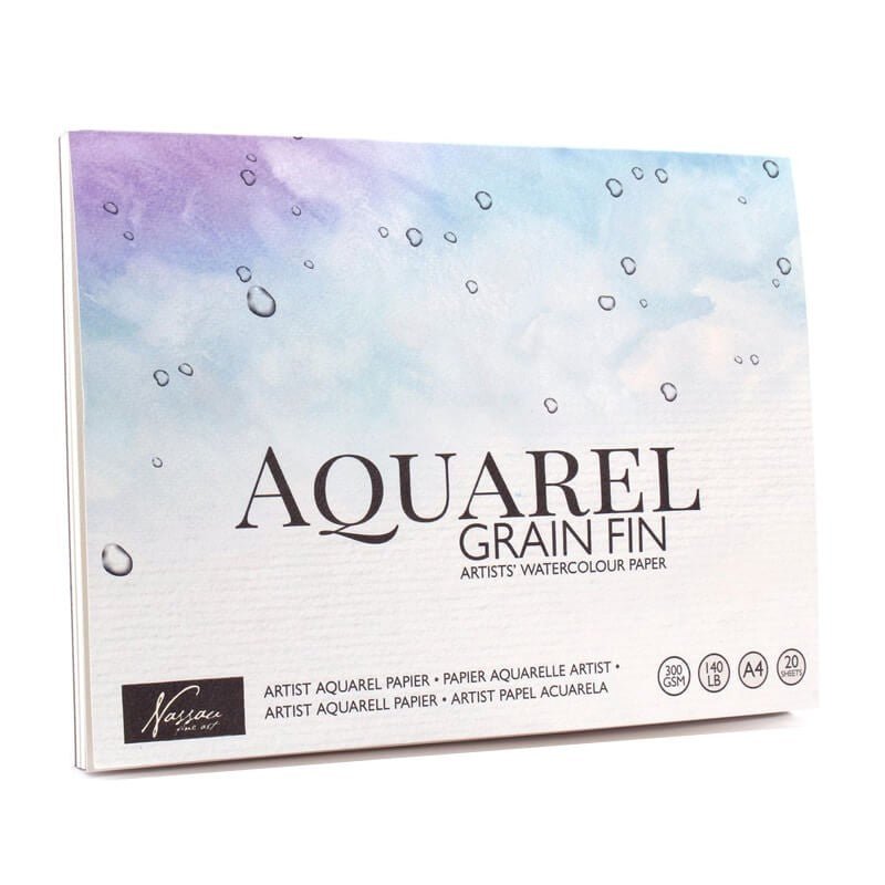 Bloc de desen premium pentru pictură în acuarelă, Nassau Fine Art, A40, 20 foi, 300g