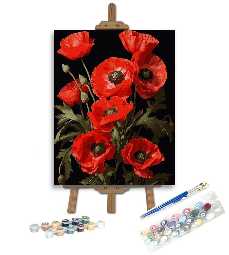 Buchet de maci (Bouquet of poppies) - Pictură pe numere - Pictorul Fericit