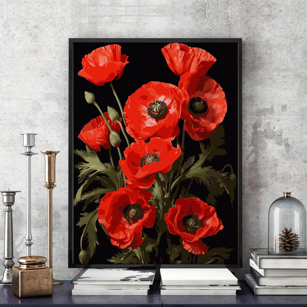 Buchet de maci (Bouquet of poppies) - Pictură pe numere - Pictorul Fericit