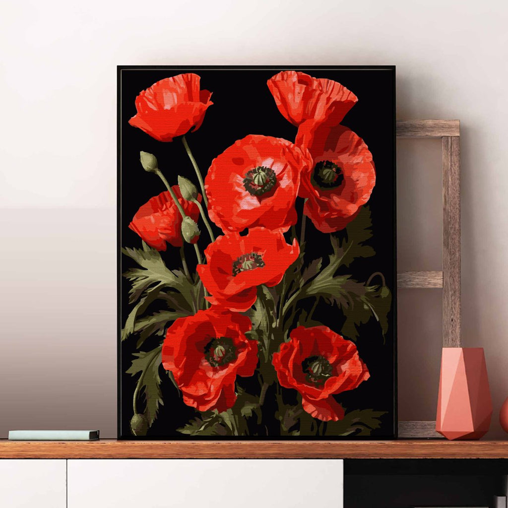 Buchet de maci (Bouquet of poppies) - Pictură pe numere - Pictorul Fericit