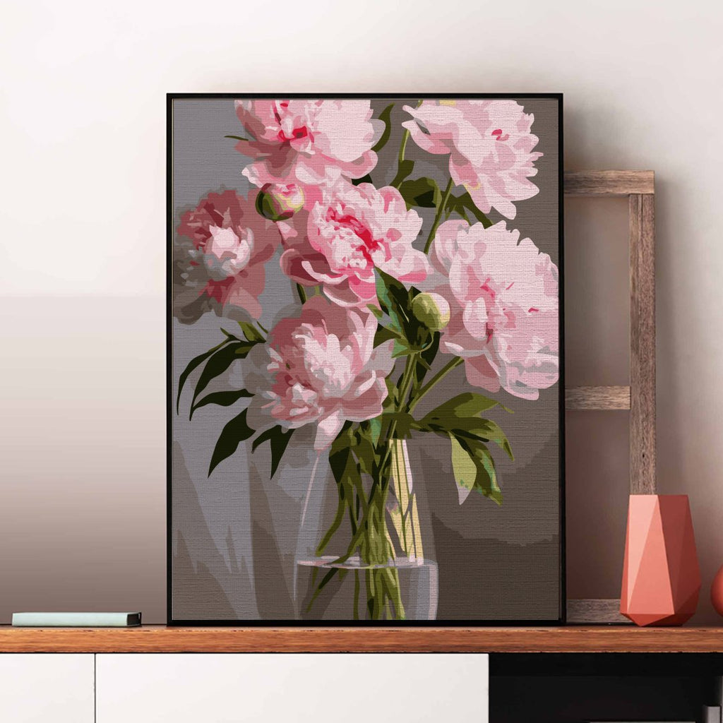 Bujori de neuitat (Unforgettable peonies) - Pictură pe numere - Pictorul Fericit