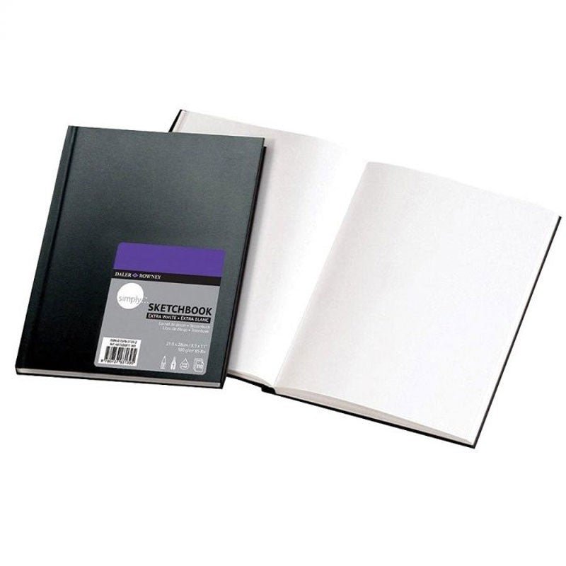 Caiet de schițe Simply Daler Rowney, 54 file, hârtie din celuloză albă, 21x29.7 cm, grosime 100 g/mp - Pictorul Fericit