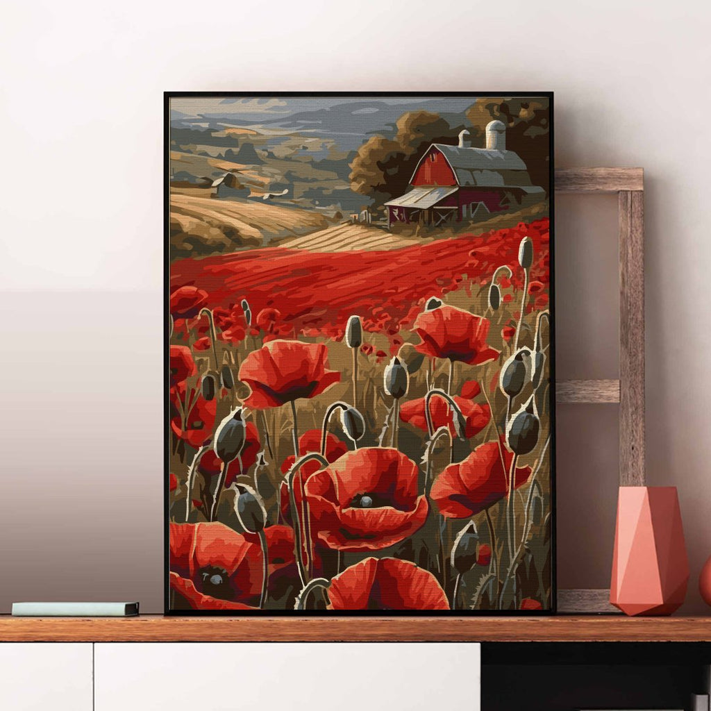 Câmp roșu (Red field) - Pictură pe numere - Pictorul Fericit