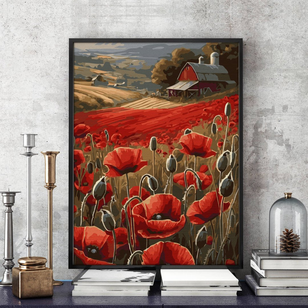 Câmp roșu (Red field) - Pictură pe numere - Pictorul Fericit