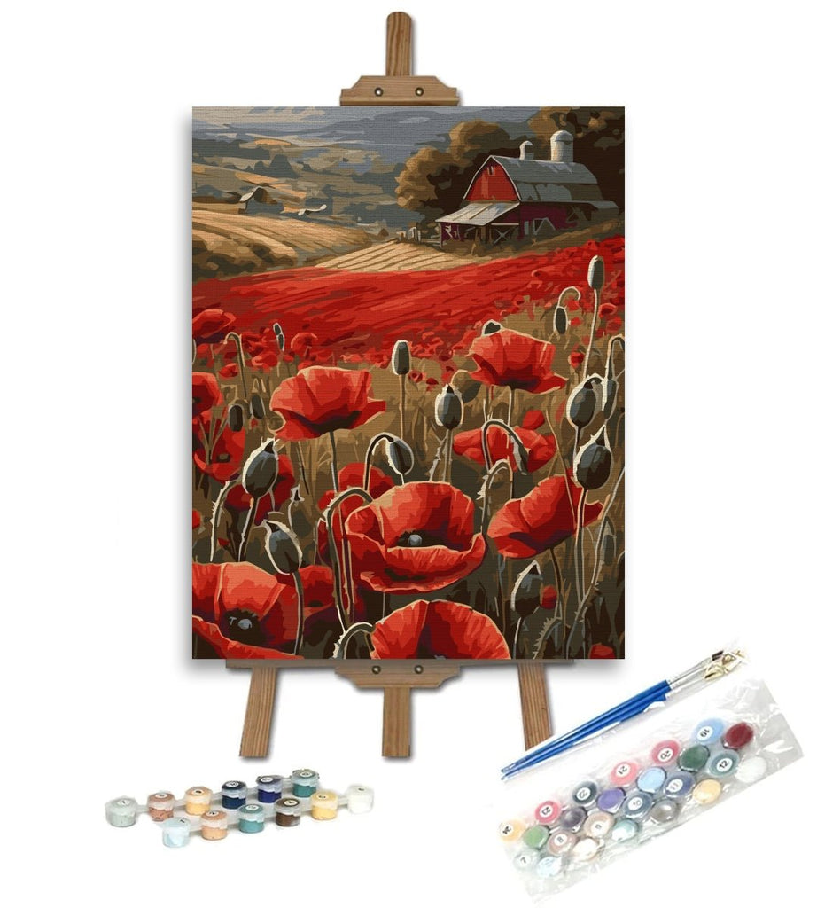 Câmp roșu (Red field) - Pictură pe numere - Pictorul Fericit