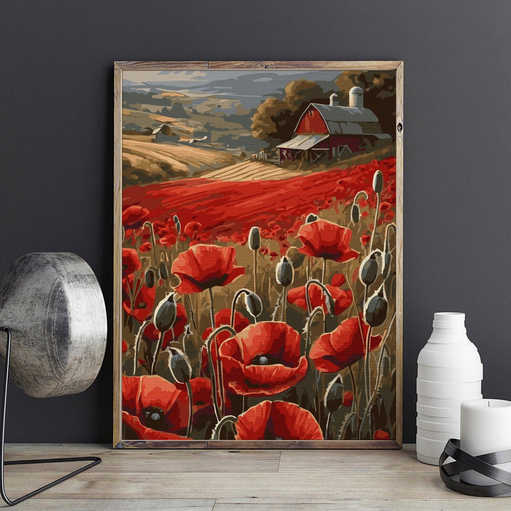 Câmp roșu (Red field) - Pictură pe numere – Pictorul Fericit