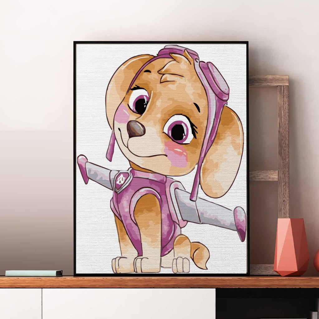 Cățelușa Skye - Pictură pe numere - Pictorul Fericit