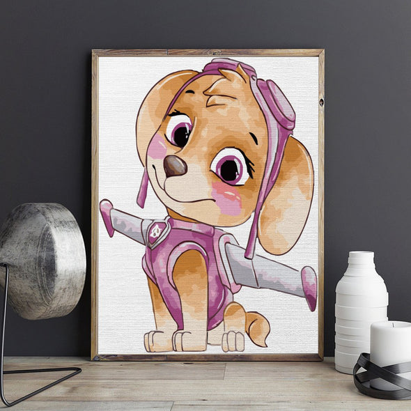 Cățelușa Skye - Pictură pe numere - Pictorul Fericit