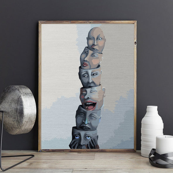 Chipuri (Faces) - Pictură pe numere - Pictorul Fericit