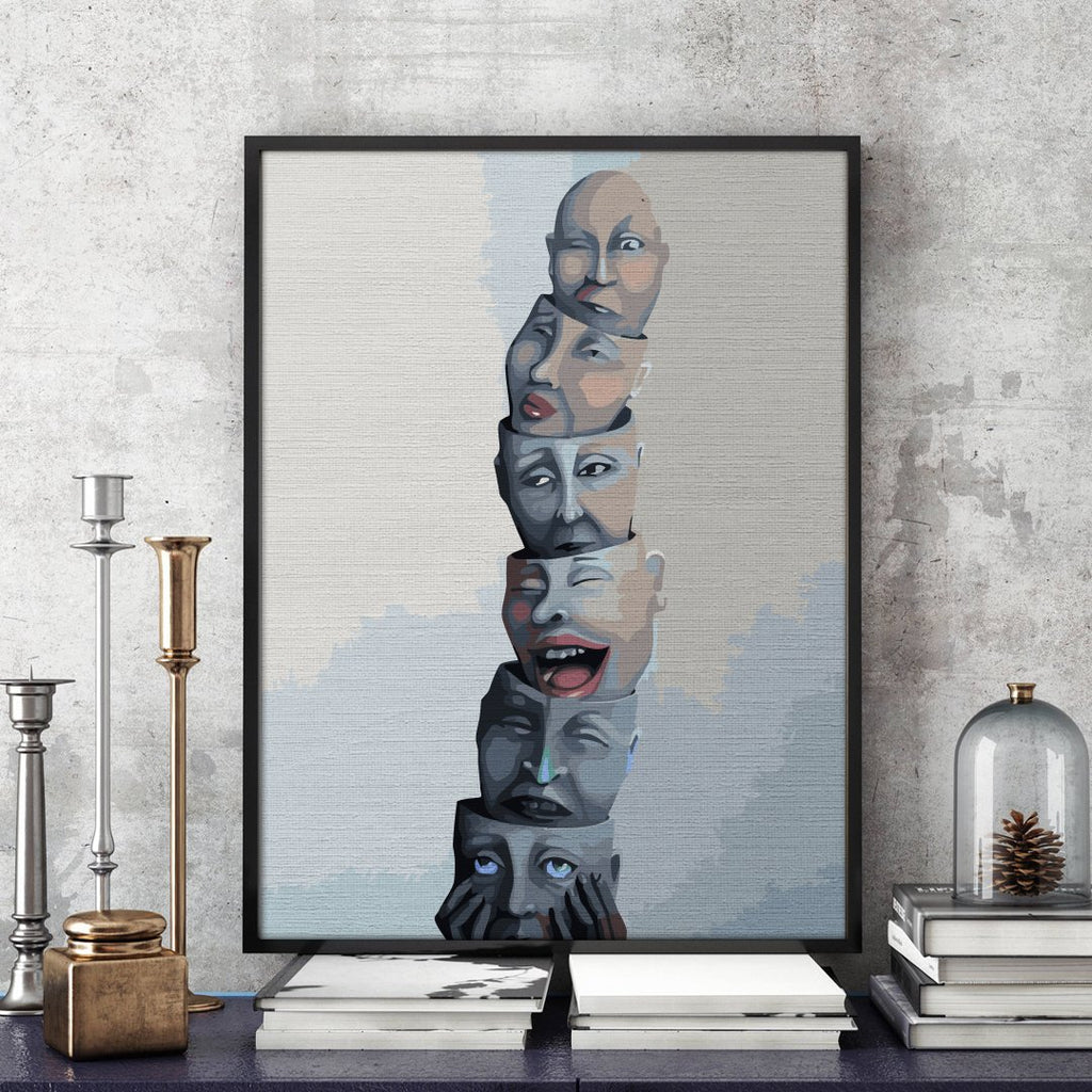 Chipuri (Faces) - Pictură pe numere - Pictorul Fericit