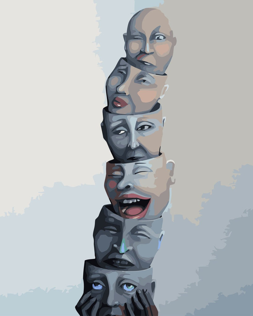 Chipuri (Faces) - Pictură pe numere - Pictorul Fericit