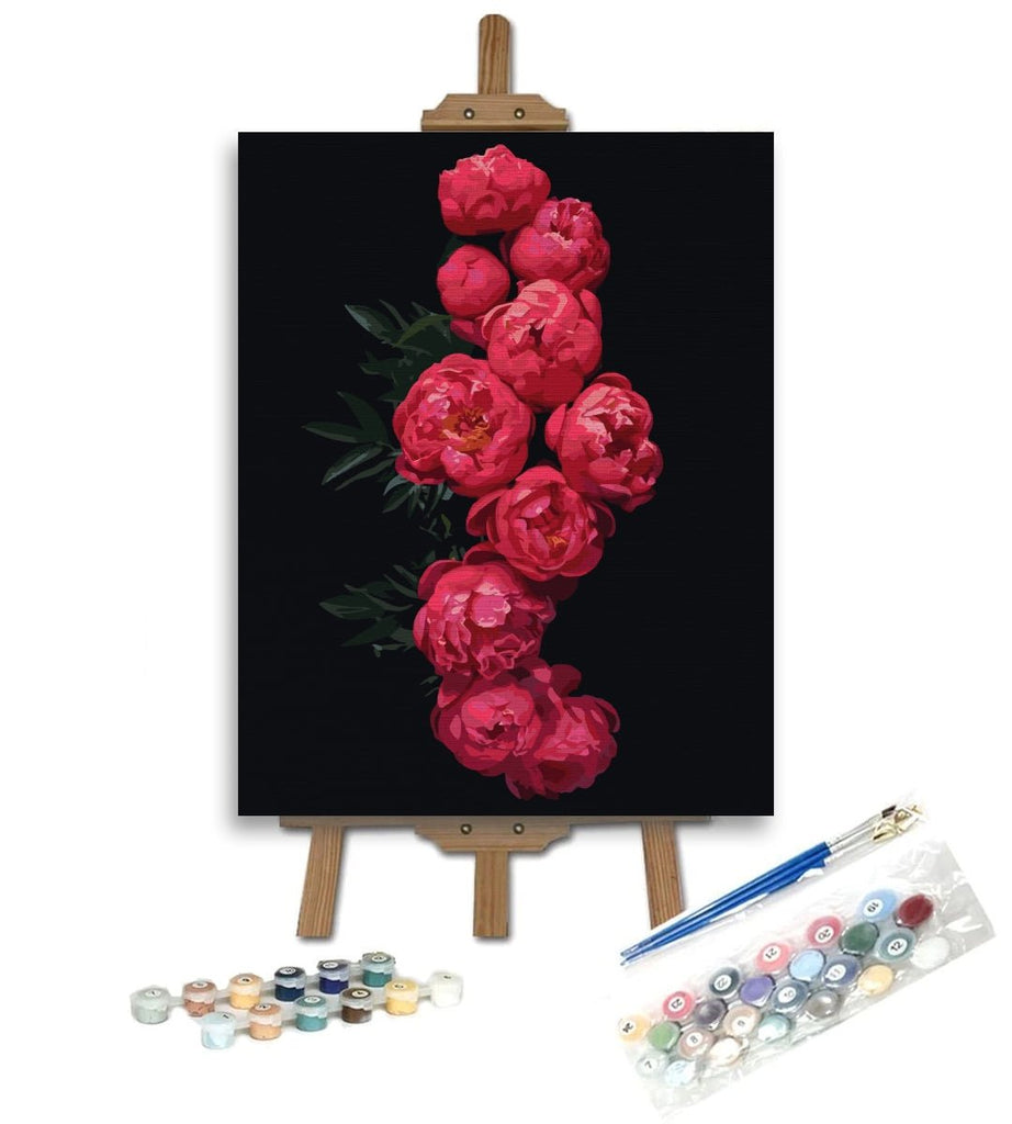 Cunună de bujori - Pictură pe numere - Pictorul Fericit
