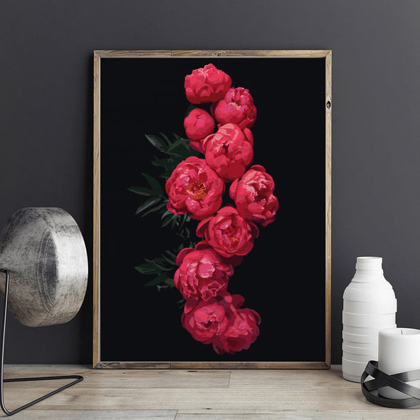 Cunună de bujori - Pictură pe numere - Pictorul Fericit