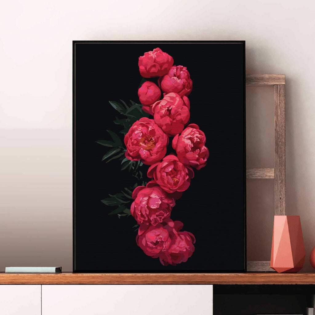 Cunună de bujori - Pictură pe numere - Pictorul Fericit