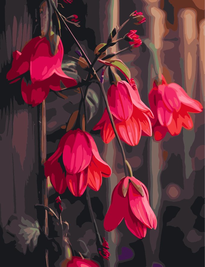 Dansul florilor (Dance of flowers) - Pictură pe numere - Pictorul Fericit