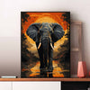 Elefant la apus (Elephant at sunset) - Pictură pe numere