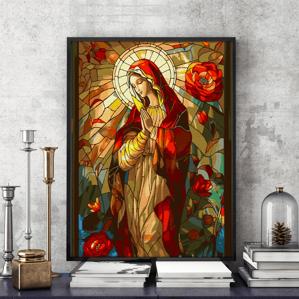 Fecioara Maria - Pictură pe numere - Pictorul Fericit