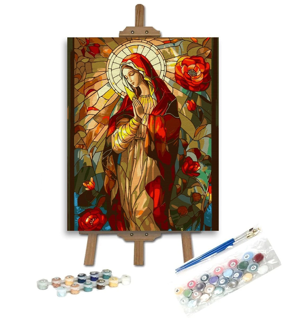 Fecioara Maria - Pictură pe numere - Pictorul Fericit