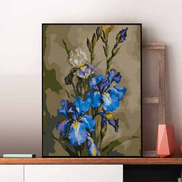 Flori albastre (Blue flowers) - Pictură pe numere - Pictorul Fericit