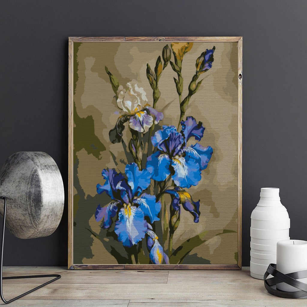 Flori albastre (Blue flowers) - Pictură pe numere - Pictorul Fericit