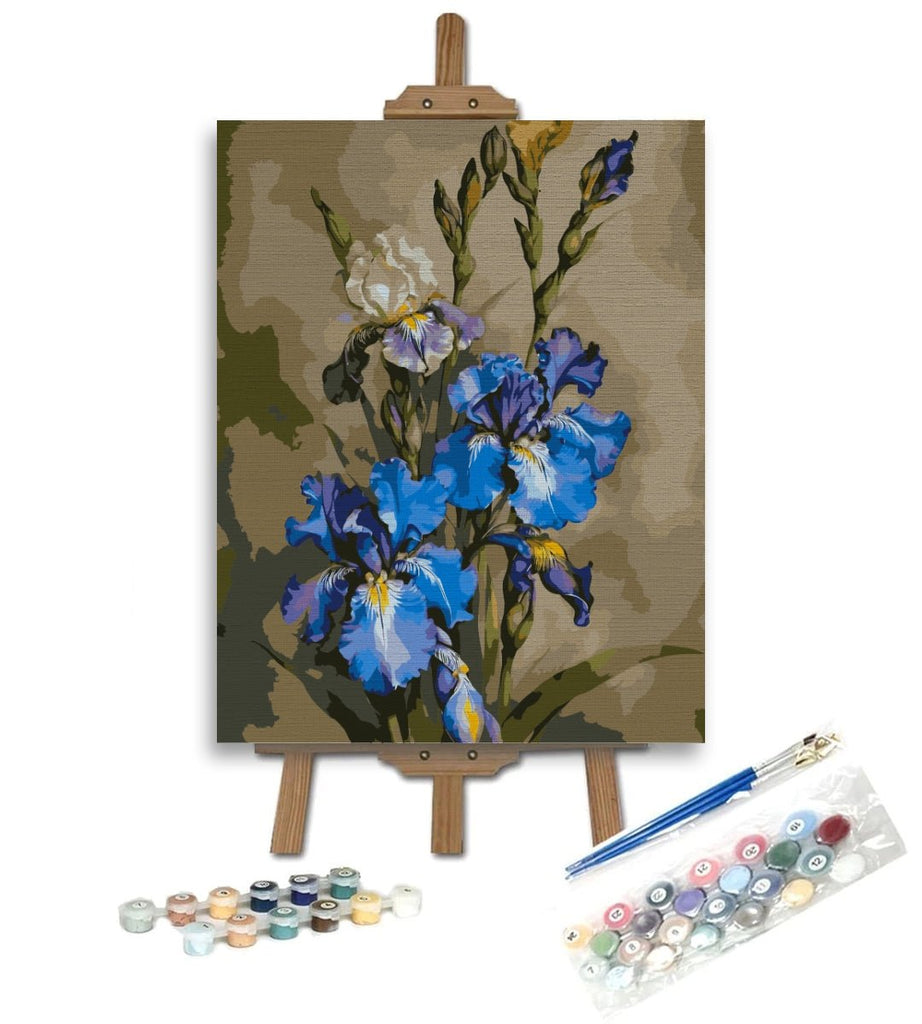 Flori albastre (Blue flowers) - Pictură pe numere - Pictorul Fericit