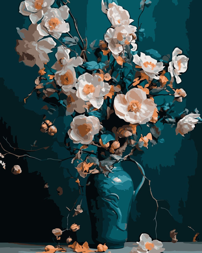 Flori de magnolie (Magnolia Flowers) - Pictură pe numere - Pictorul Fericit