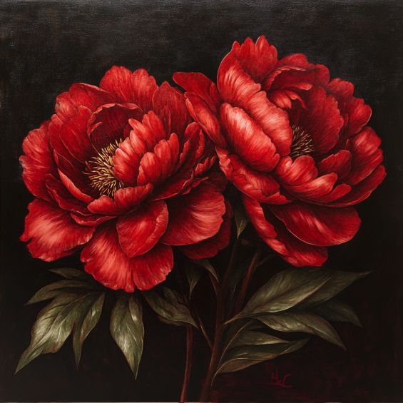 Flori pereche - Pictură pe numere - Pictorul Fericit
