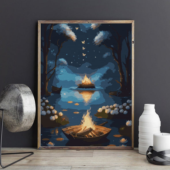 Foc de tabără (Campfire) - Pictură pe numere - Pictorul Fericit