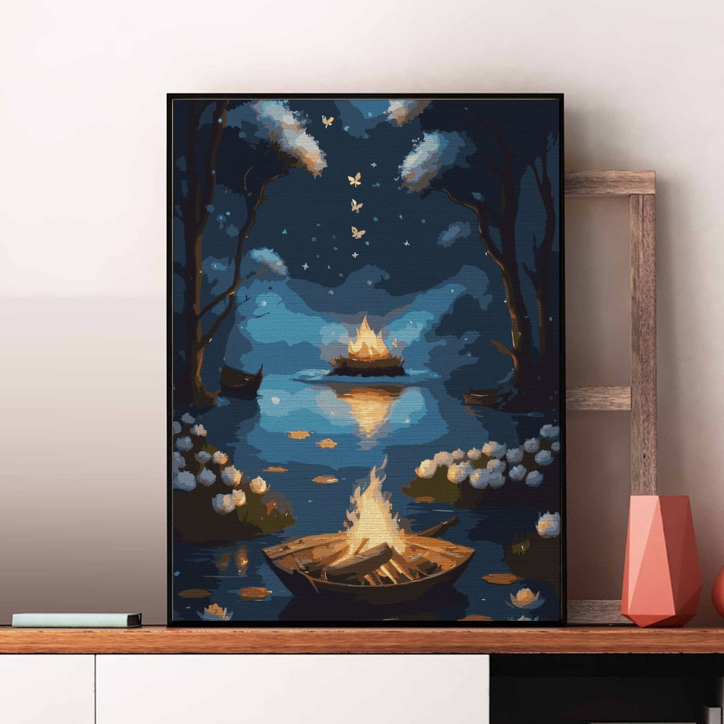 Foc de tabără (Campfire) - Pictură pe numere - Pictorul Fericit