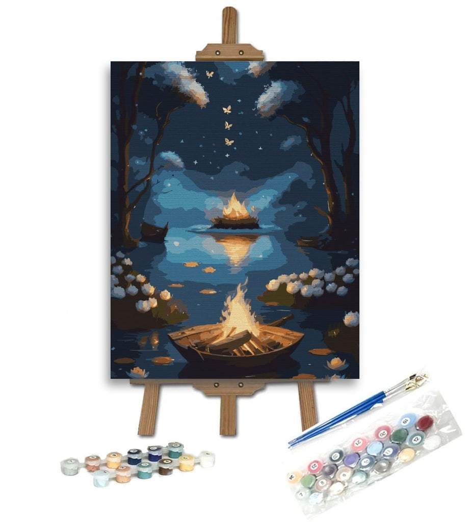 Foc de tabără (Campfire) - Pictură pe numere - Pictorul Fericit