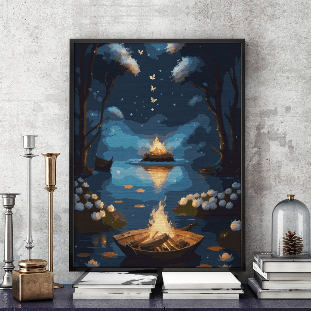 Foc de tabără (Campfire) - Pictură pe numere - Pictorul Fericit