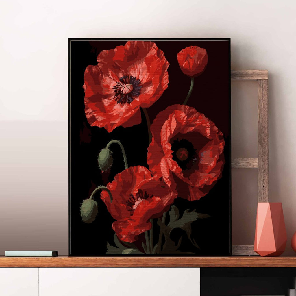 Frumusețea macilor (Beauty of poppies) - Pictură pe numere - Pictorul Fericit