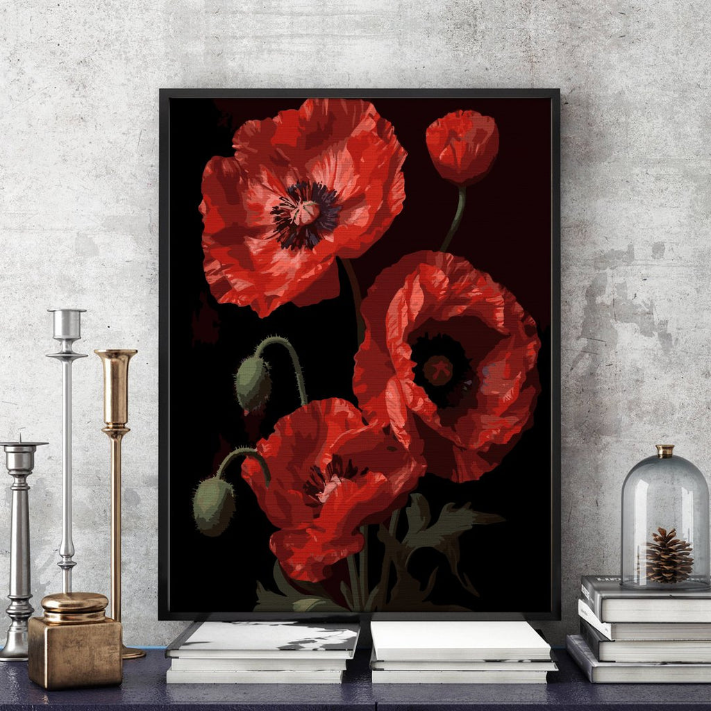 Frumusețea macilor (Beauty of poppies) - Pictură pe numere - Pictorul Fericit