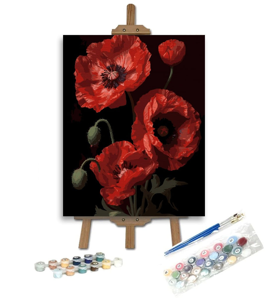 Frumusețea macilor (Beauty of poppies) - Pictură pe numere - Pictorul Fericit