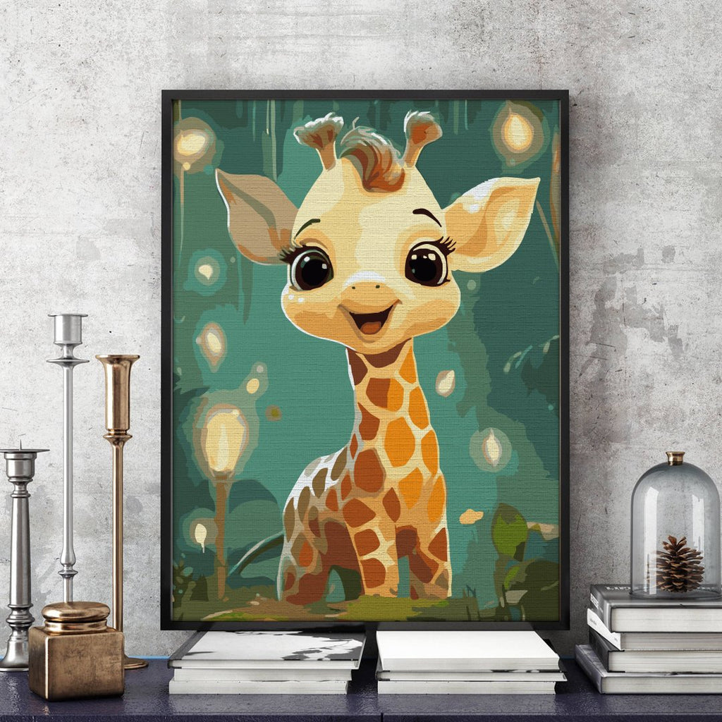 Girafă drăguță (Cute giraffe) - Pictură pe numere - Pictorul Fericit