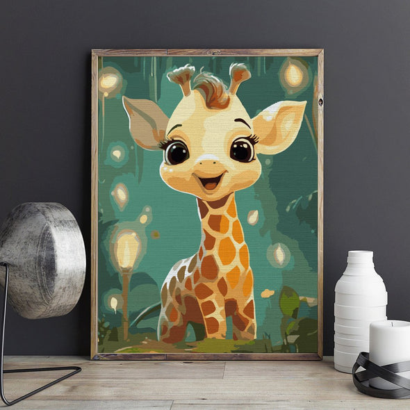 Girafă drăguță (Cute giraffe) - Pictură pe numere - Pictorul Fericit
