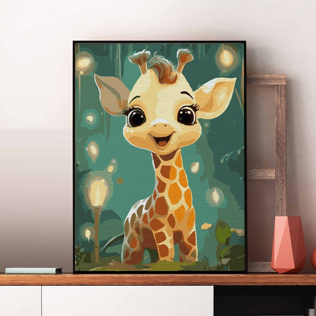Girafă drăguță (Cute giraffe) - Pictură pe numere - Pictorul Fericit