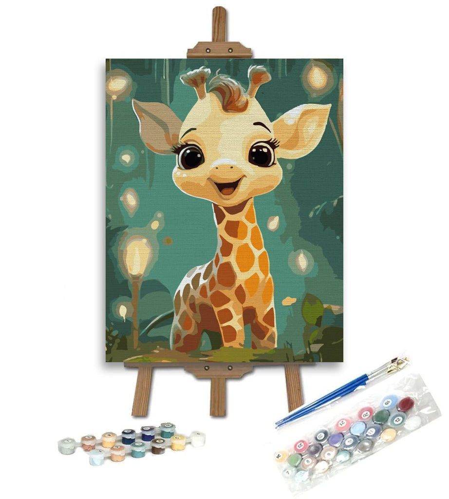 Girafă drăguță (Cute giraffe) - Pictură pe numere - Pictorul Fericit
