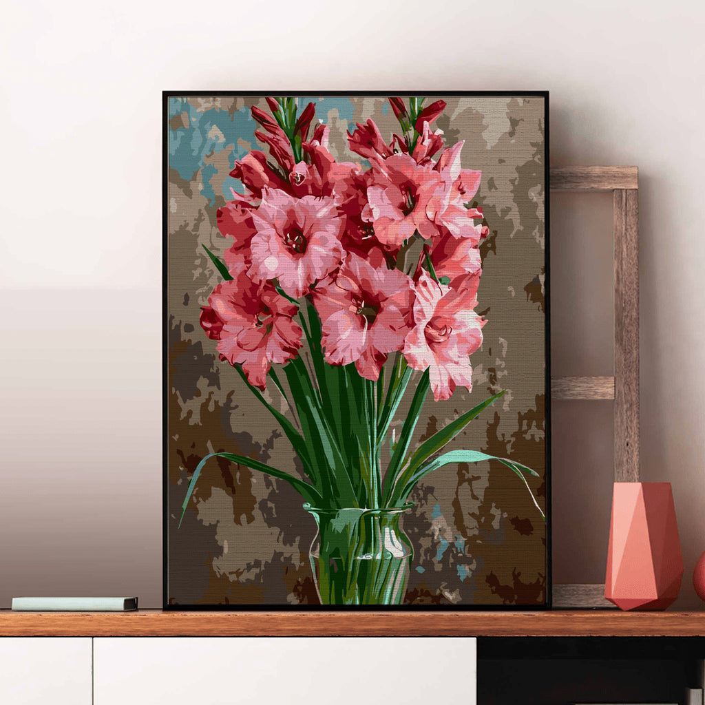Gladiole în floare - Pictură pe numere - Pictorul Fericit