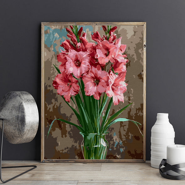 Gladiole în floare - Pictură pe numere - Pictorul Fericit