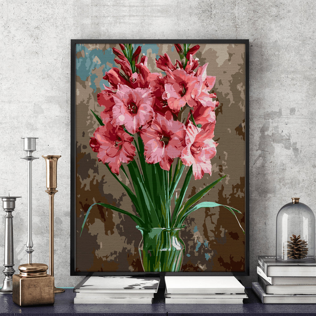 Gladiole în floare - Pictură pe numere - Pictorul Fericit