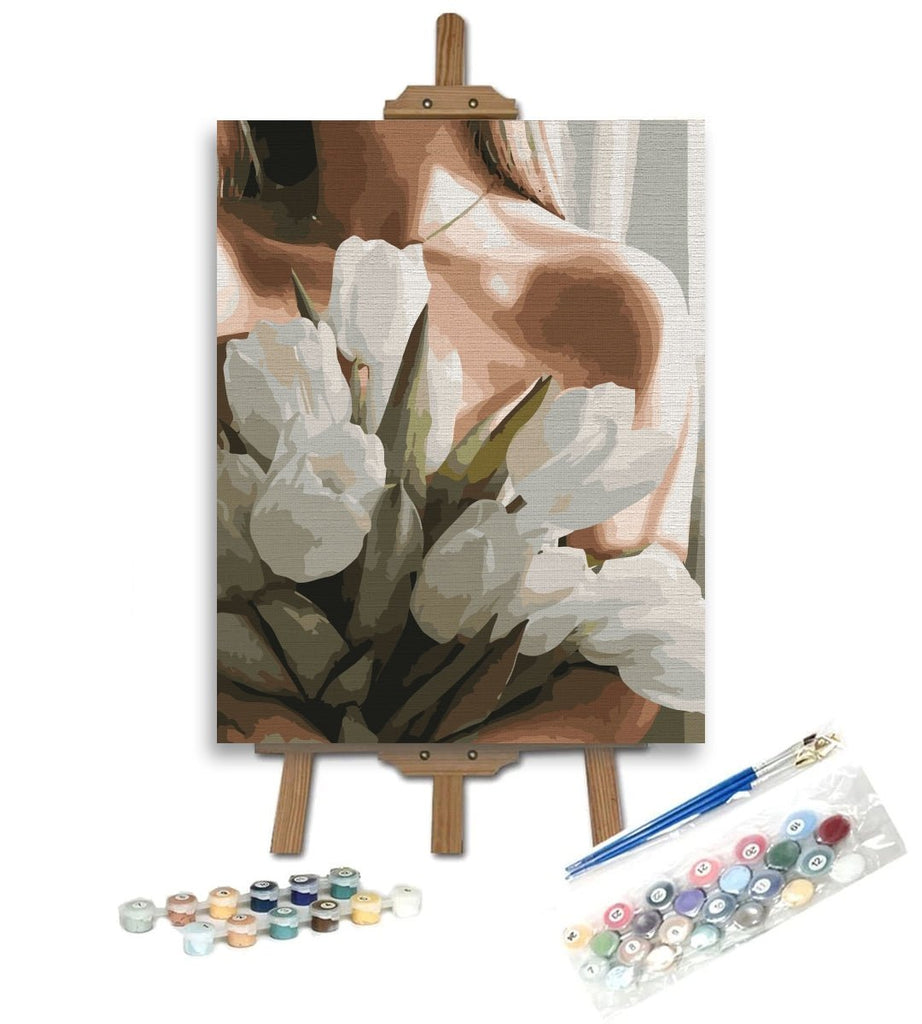 Îmbracă - mă în alb (Dress me in white ) - Pictură pe numere - Pictorul Fericit
