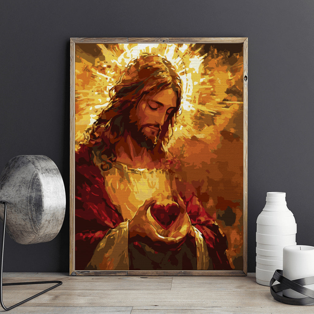 Inimă sfântă - Pictură pe numere - Pictorul Fericit