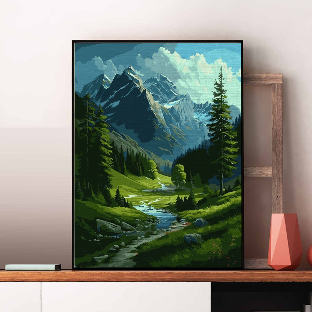 Izvor de munte (Mountain spring) - Pictură pe numere - Pictorul Fericit