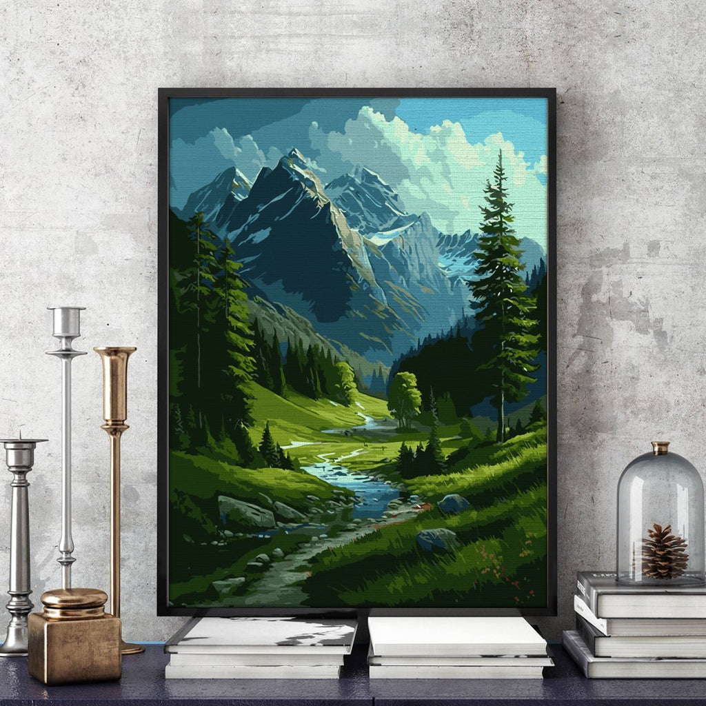 Izvor de munte (Mountain spring) - Pictură pe numere - Pictorul Fericit