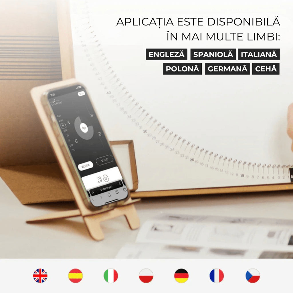 Kit creativ tablou personalizat, din ață, Let’s String, cu aplicație și ghid vocal - Pictorul Fericit