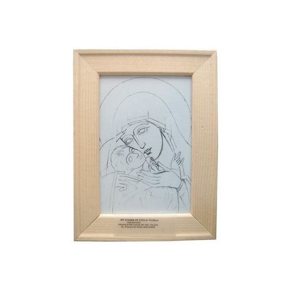Kit de pictură, icoană pe sticlă, Lucas Art, cu ramă inclusă, diverse dimensiuni