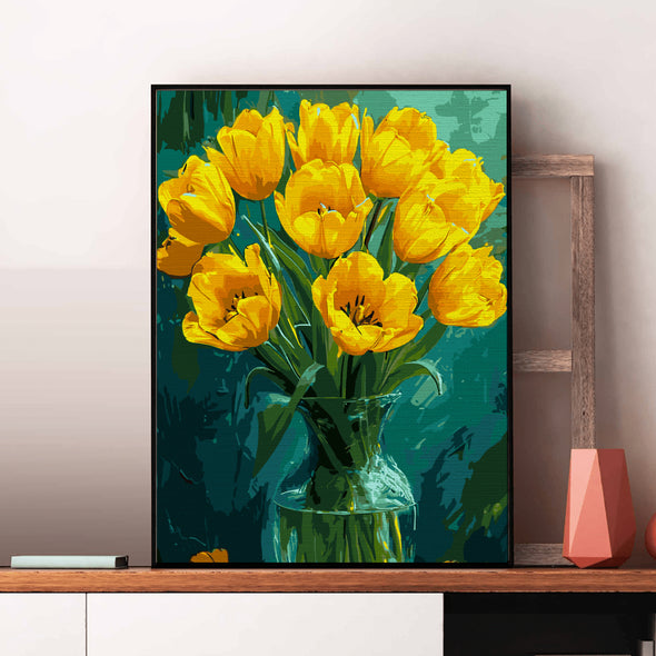 Lalele galbene - Pictură pe numere - Pictorul Fericit